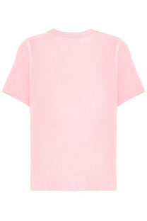 A soft pink short-sleeved crew neck t-shirt from Casablanca women’s airbrush smiley shirt blue collection