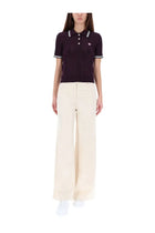 Casablanca Women's Cotton Knit Polo Shirt Purple, view 2