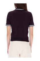 Casablanca Women's Cotton Knit Polo Shirt Purple, view 3