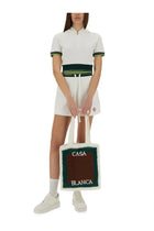 Casablanca Women's Cropped Tennis Shirt White, view 2