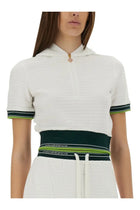 Casablanca Women's Cropped Tennis Shirt White, view 4
