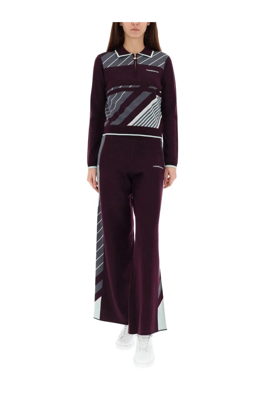 Casablanca Women's Diagonal Tennis Pants Purple, view 2