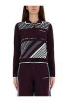 Casablanca Women's Diagonal Tennis Polo Shirt Purple