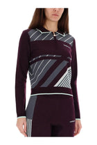 Casablanca Women's Diagonal Tennis Polo Shirt Purple, view 4