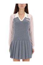 Casablanca Women's Long Sleeve Tennis Polo Shirt Silver