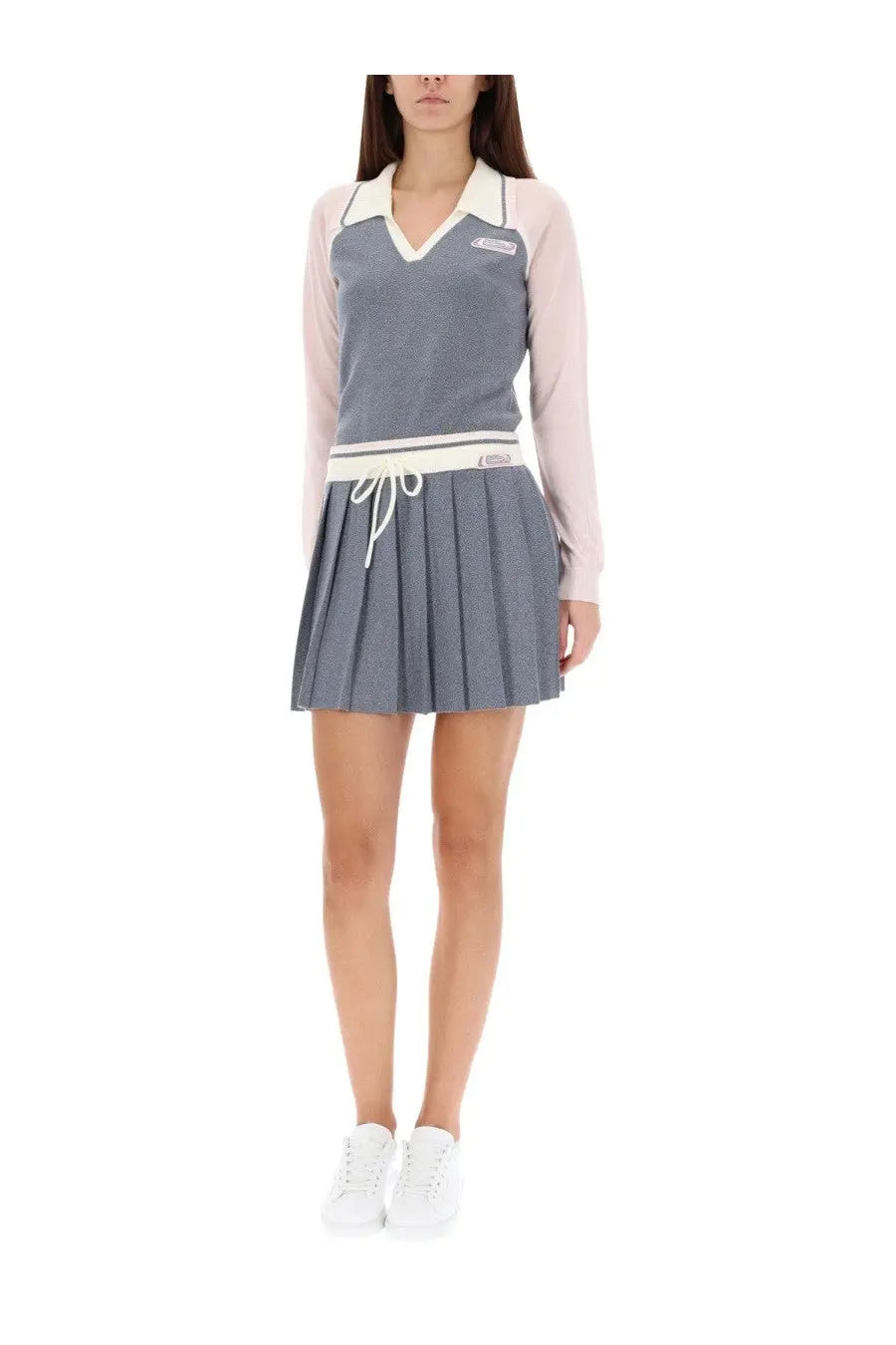 Casablanca Women's Long Sleeve Tennis Polo Shirt Silver, view 2
