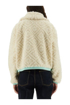 Casablanca Women's Monogrammed Fleece Jacket White, view 3