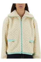 Casablanca Women's Monogrammed Fleece Jacket White, view 4