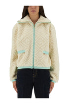 Casablanca Women's Monogrammed Fleece Jacket White