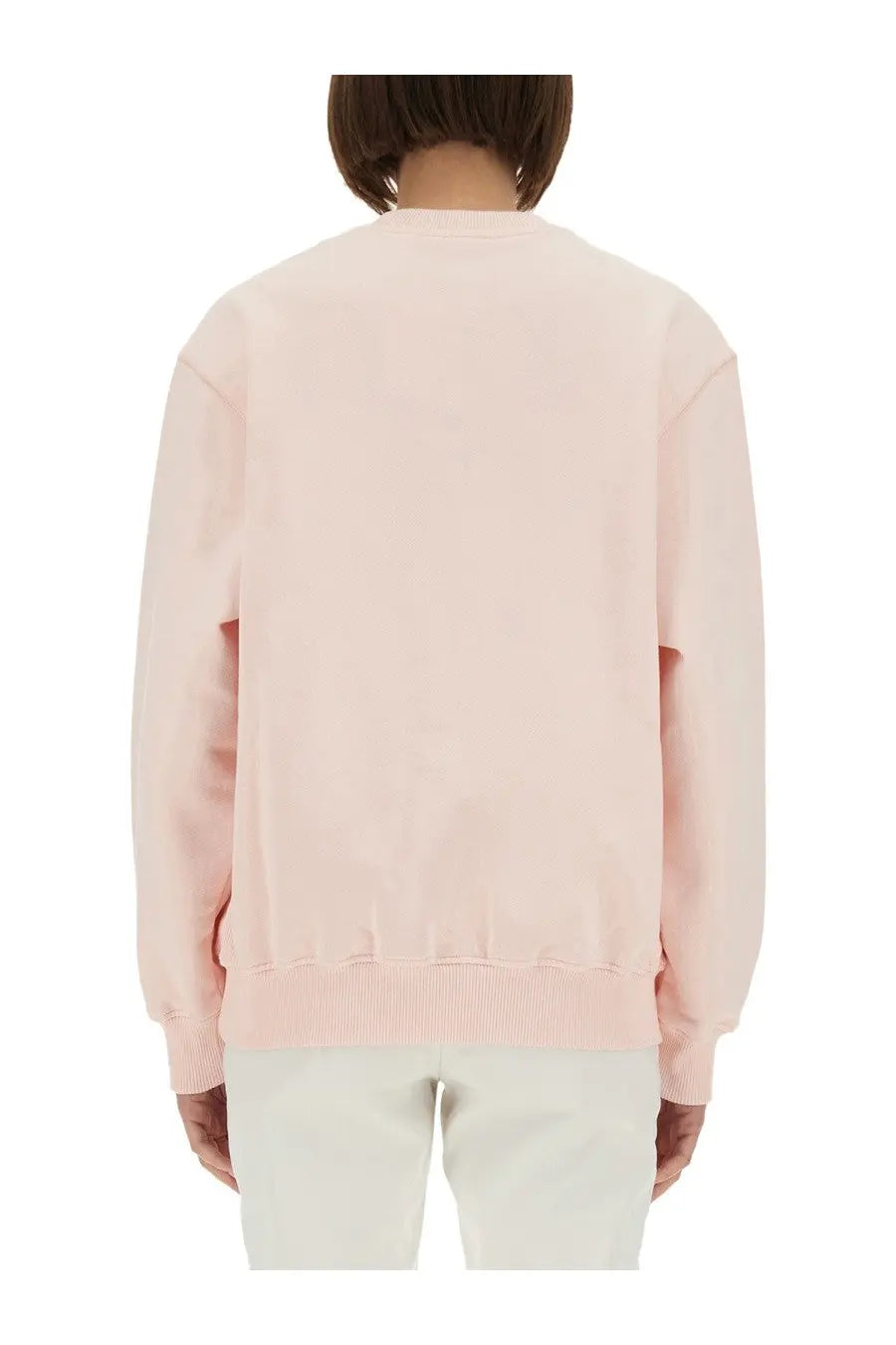 Casablanca women’s Montagne sportif soft pink oversized crewneck sweatshirt with ribbed cuffs and hem
