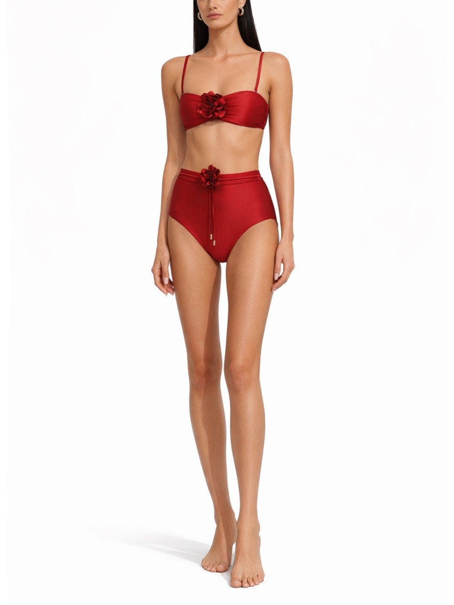 Zimmermann Women's Cascadian Flower Bikini Top Red