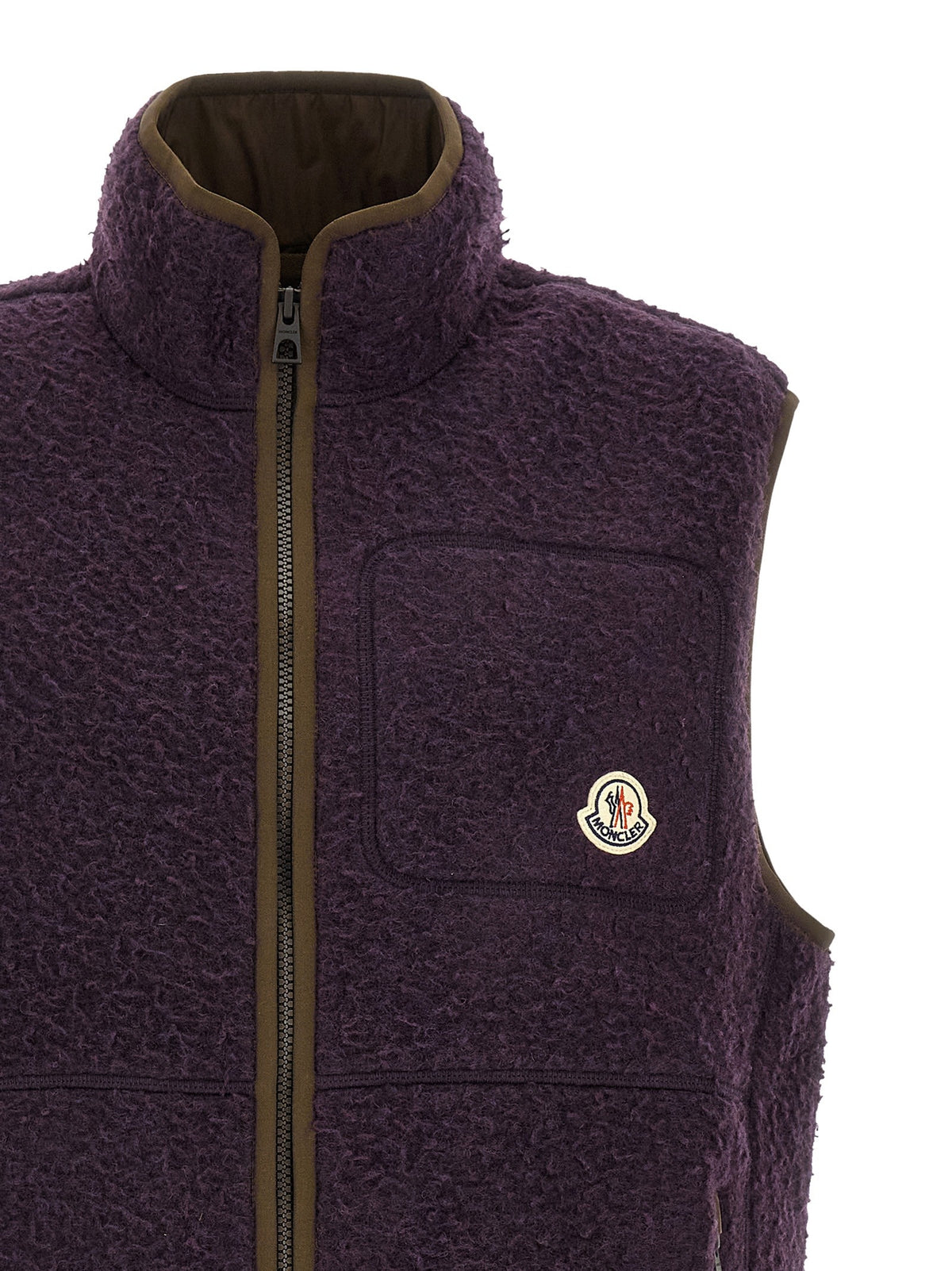 Moncler Casentino Woven Vest Purple, view 3