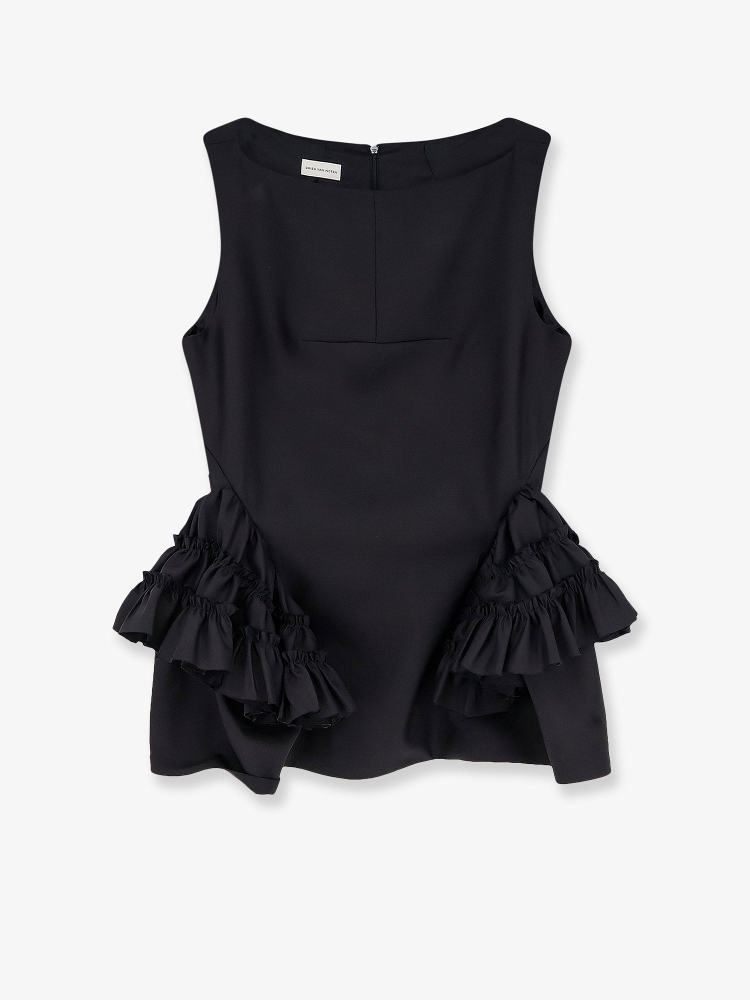 Dries Van Noten Women's Casey Wool and Silk Top Black
