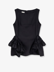 Dries Van Noten Women's Casey Wool and Silk Top Black