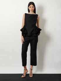 Dries Van Noten Women's Casey Wool and Silk Top Black