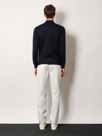 Brunello Cucinelli Men's Cashmere and Cotton Polo Shirt Grey