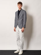 Brunello Cucinelli Men's Cashmere and Cotton Polo Shirt Grey, view 2