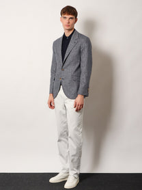 Brunello Cucinelli Men's Cashmere and Cotton Polo Shirt Grey