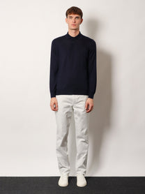 Brunello Cucinelli Men's Cashmere and Cotton Polo Shirt Grey