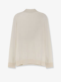 The Row Women's Cashmere and Silk Blend Turtleneck White