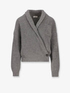 Brunello Cucinelli Women's Cashmere and Silk Cardigan Grey
