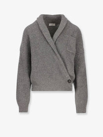 Brunello Cucinelli Women's Cashmere and Silk Cardigan Grey