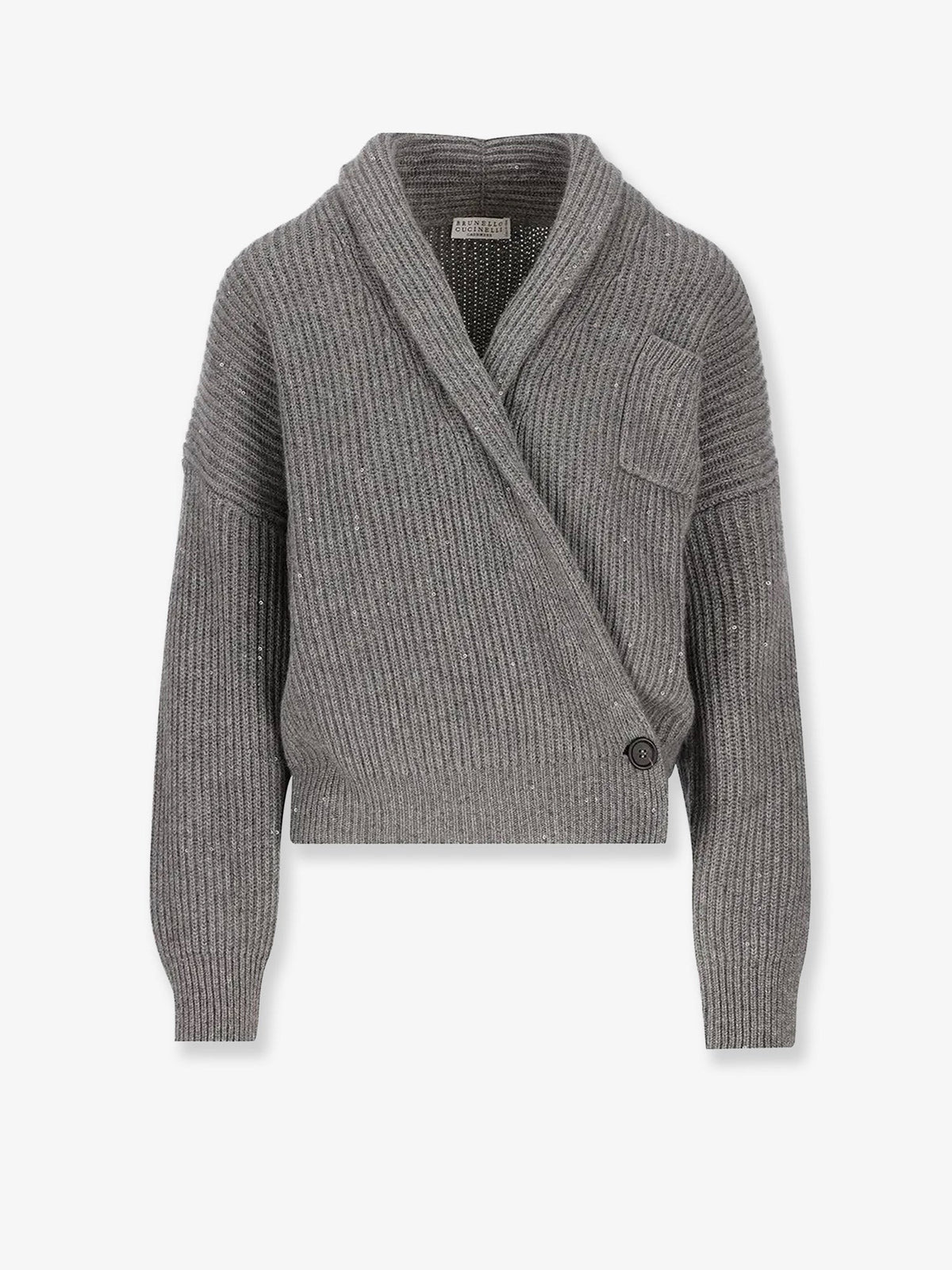 Brunello Cucinelli Women's Cashmere and Silk Cardigan Grey