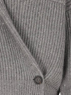 Brunello Cucinelli Women's Cashmere and Silk Cardigan Grey, view 3