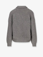 Brunello Cucinelli Women's Cashmere and Silk Cardigan Grey, view 2