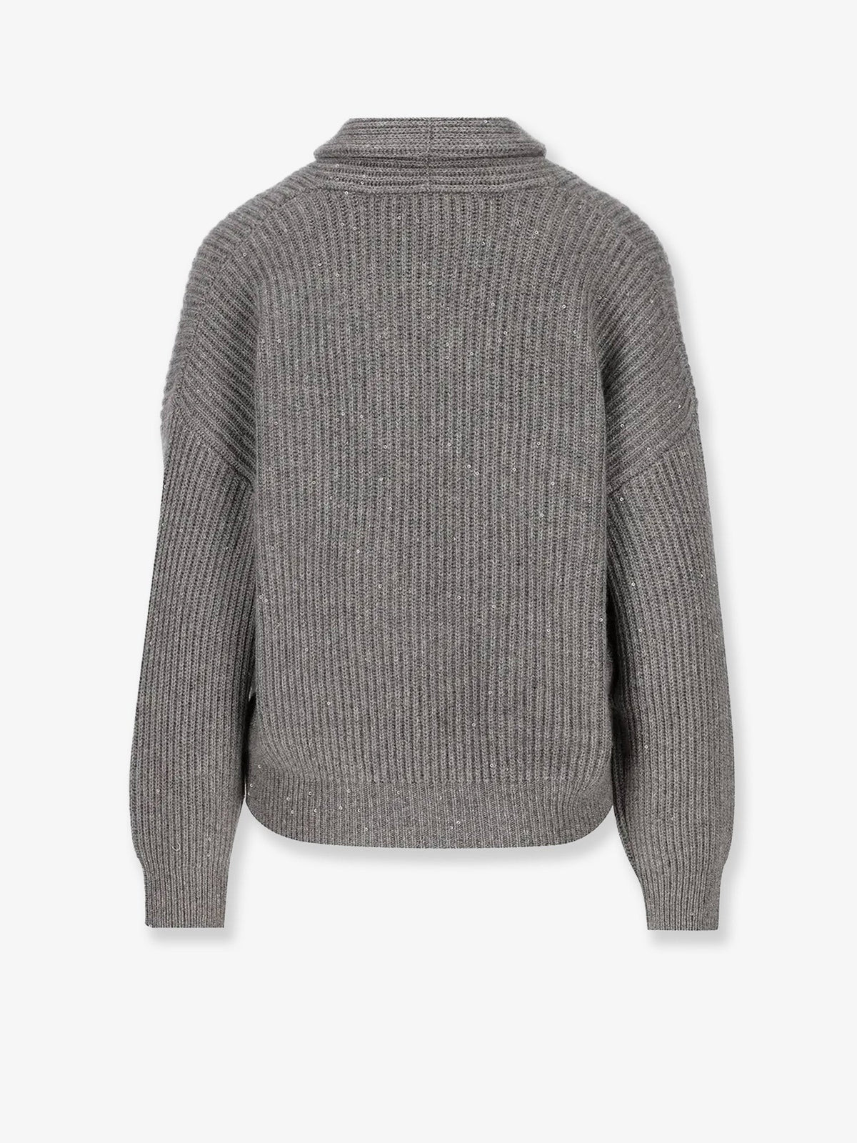 Brunello Cucinelli Women's Cashmere and Silk Cardigan Grey, view 2