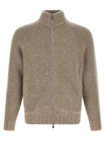 Brunello Cucinelli Cashmere and Silk Cardigan Beige