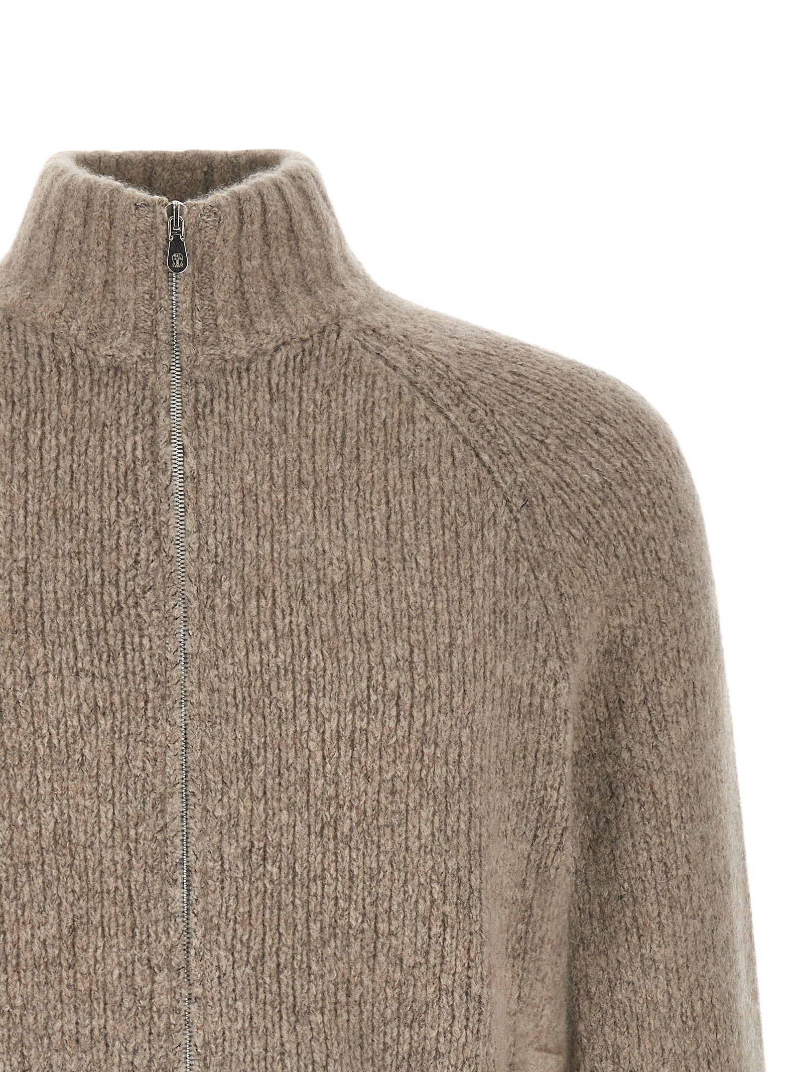 Brunello Cucinelli Cashmere and Silk Cardigan Beige