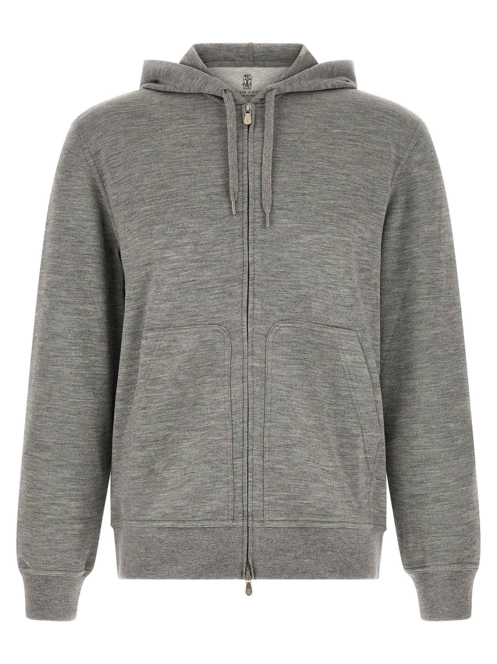 Brunello Cucinelli Cashmere and Silk Hoodie Grey