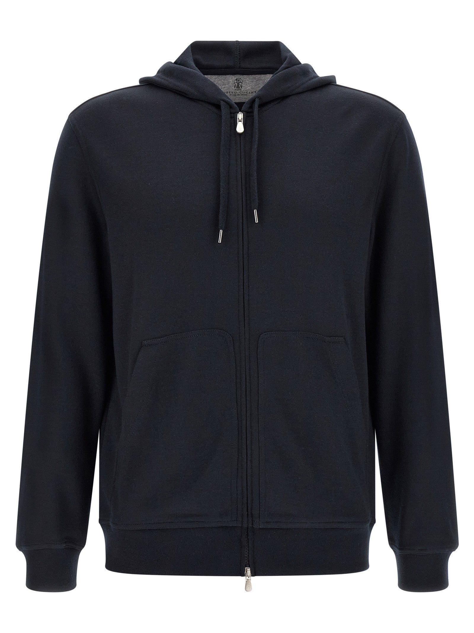 Brunello Cucinelli Cashmere and Silk Hoodie Blue