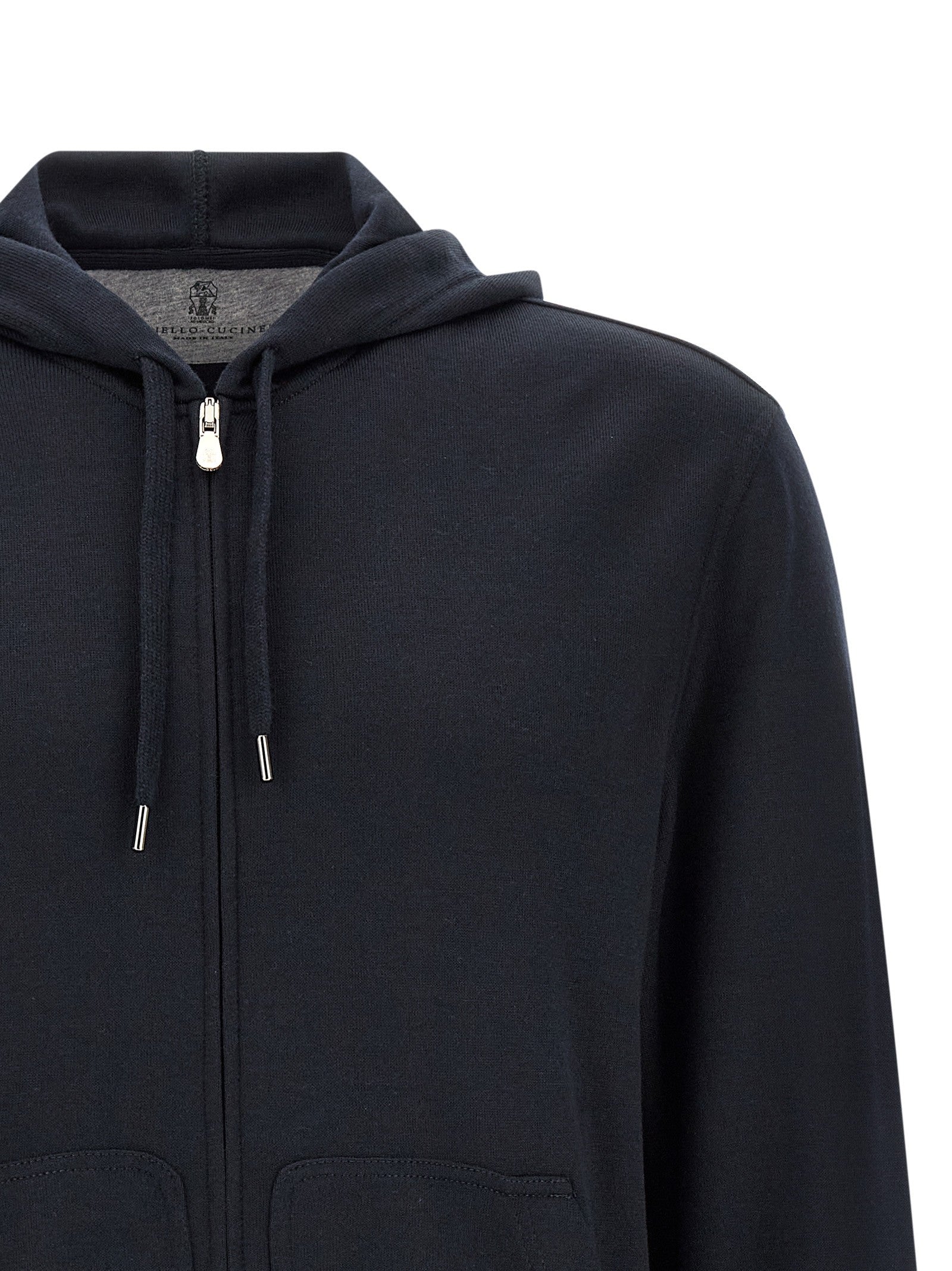 Brunello Cucinelli Cashmere and Silk Hoodie Blue