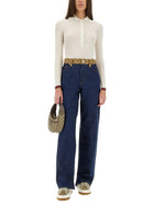Gucci Women's Cashmere and Silk Polo Shirt White, view 2