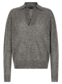 Tom Ford Cashmere and Silk Polo Shirt Grey