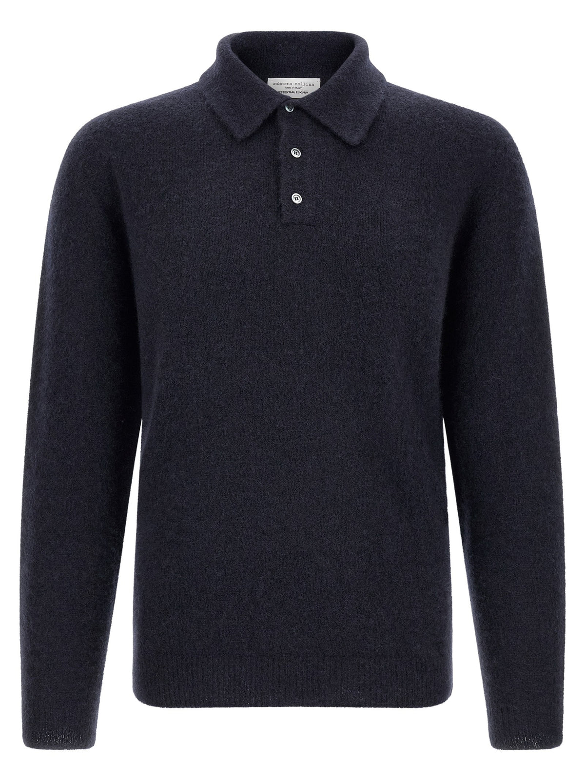 Roberto Collina Cashmere and Silk Polo Shirt Blue