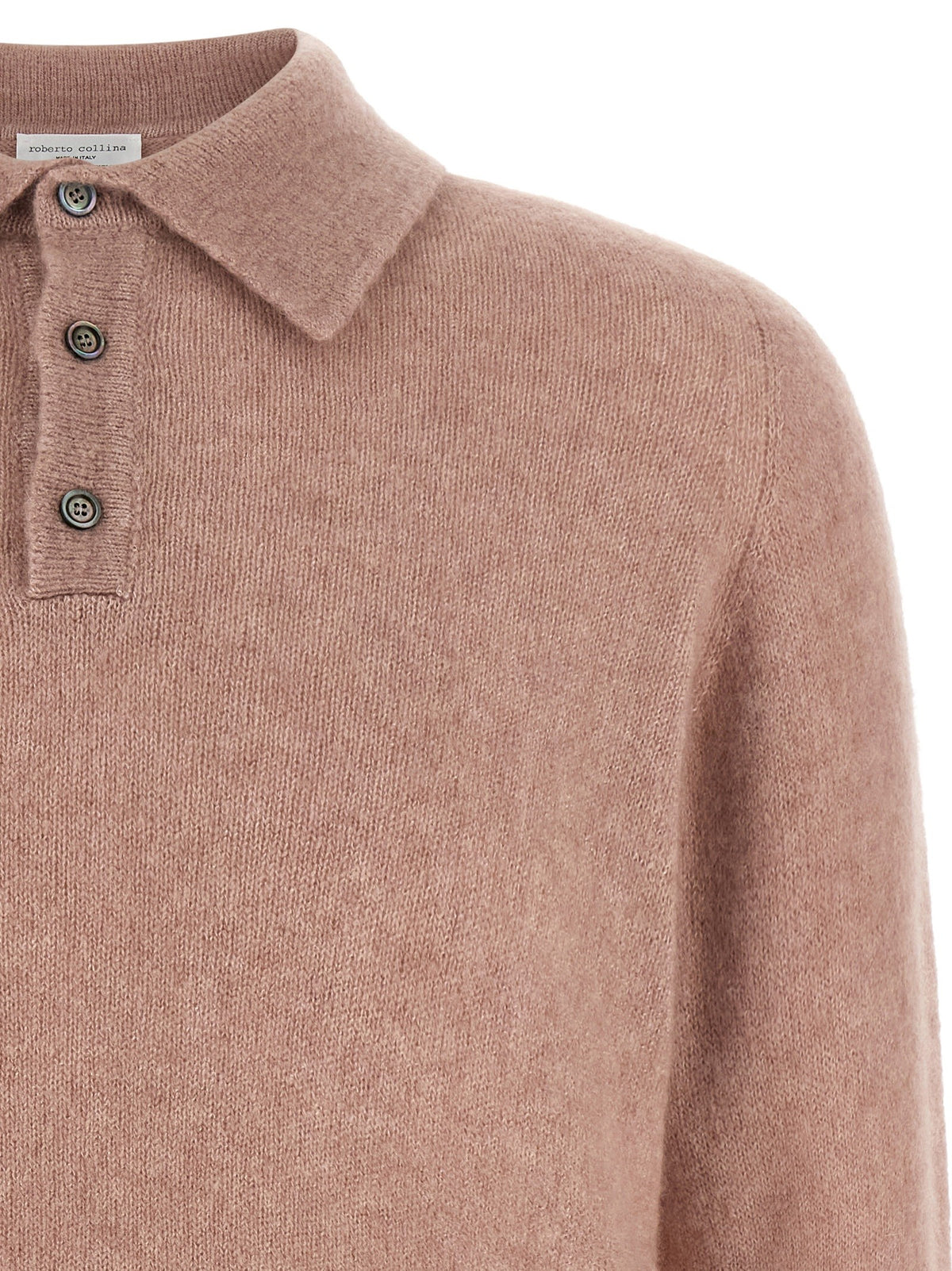 Roberto Collina Cashmere and Silk Polo Shirt Blue, view 3