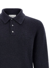 Roberto Collina Cashmere and Silk Polo Shirt Blue