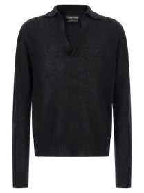 Tom Ford Cashmere and Silk Polo Shirt Black