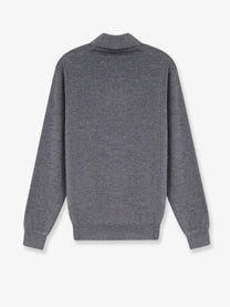 Brunello Cucinelli Men's Cashmere and Silk Polo Shirt Grey