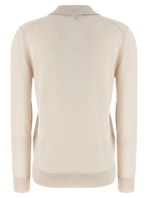 Brioni Cashmere and Silk Polo Shirt Beige