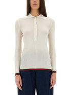 Gucci Women's Cashmere and Silk Polo Shirt White