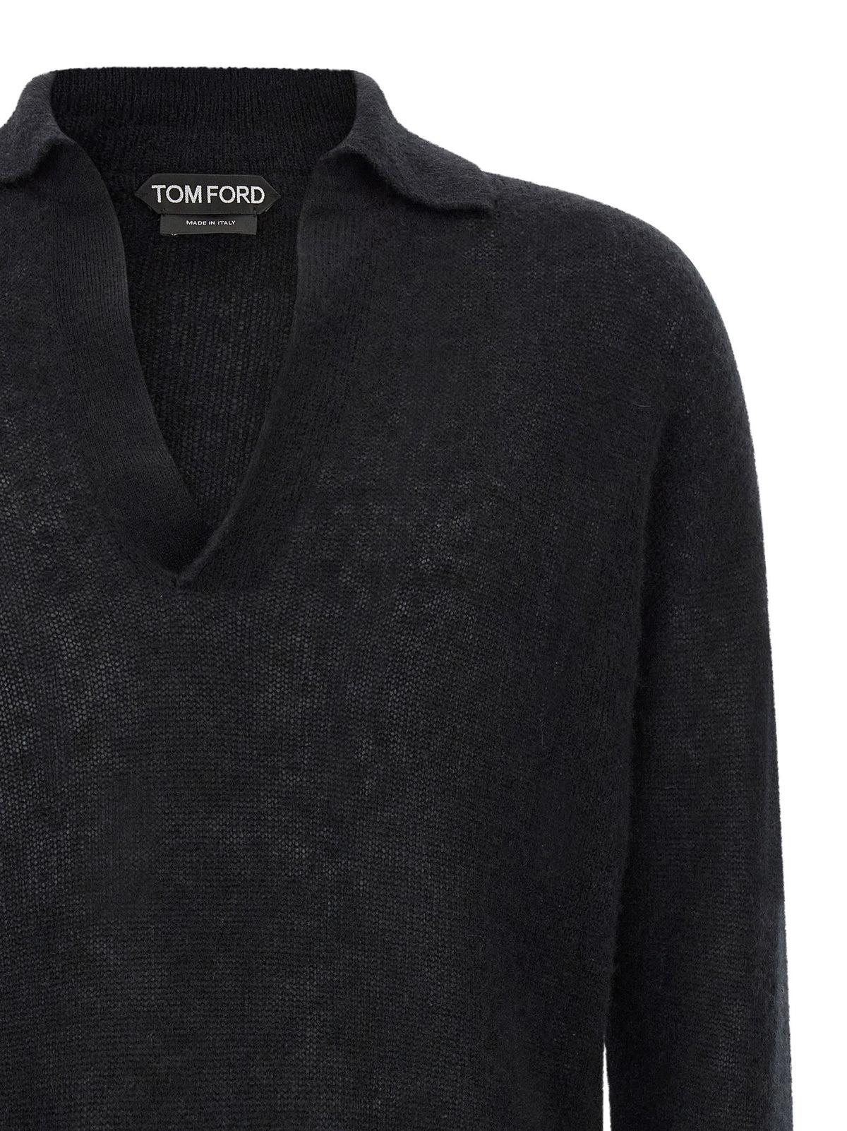 Tom Ford Cashmere and Silk Polo Shirt Black