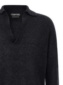 Tom Ford Cashmere and Silk Polo Shirt Black