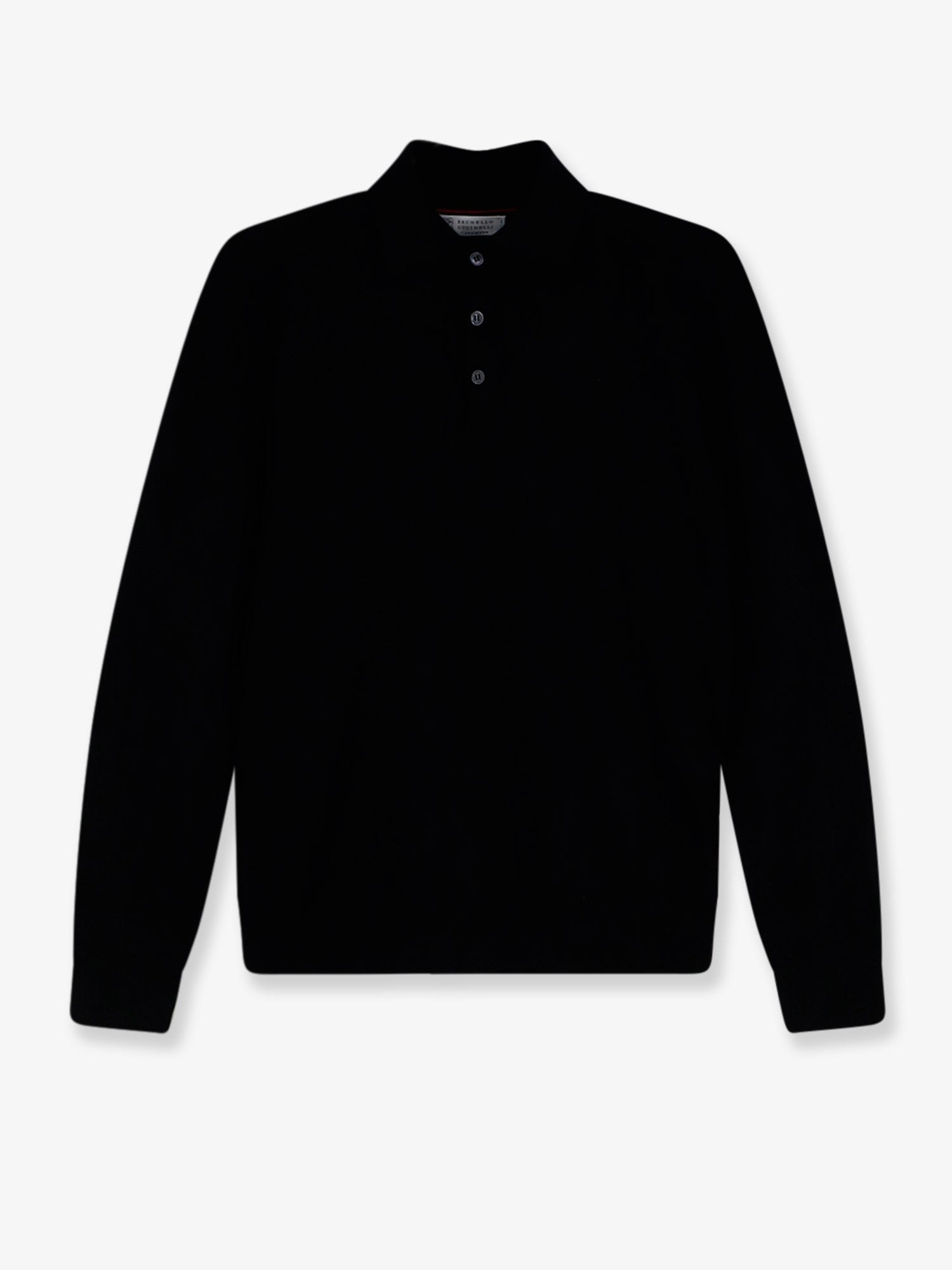 Brunello Cucinelli Men's Cashmere and Silk Polo Shirt Black