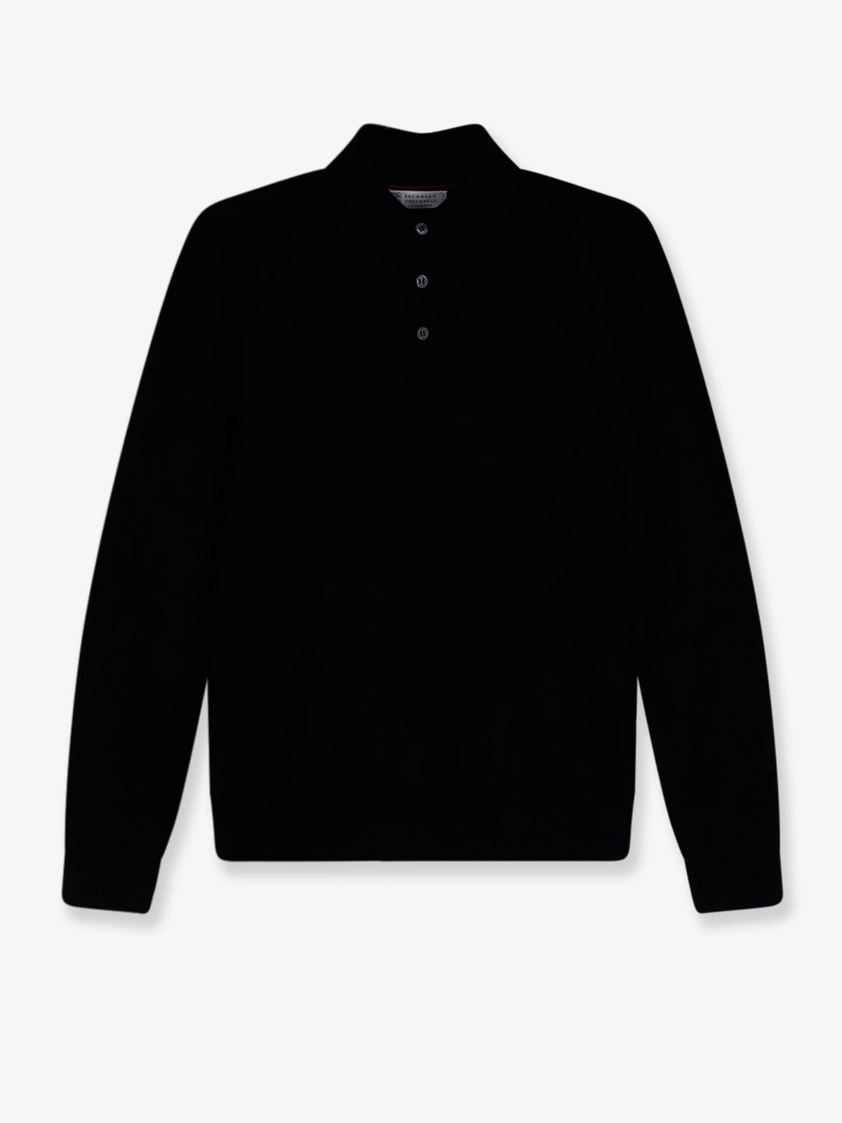 Brunello Cucinelli Men's Cashmere and Silk Polo Shirt Black