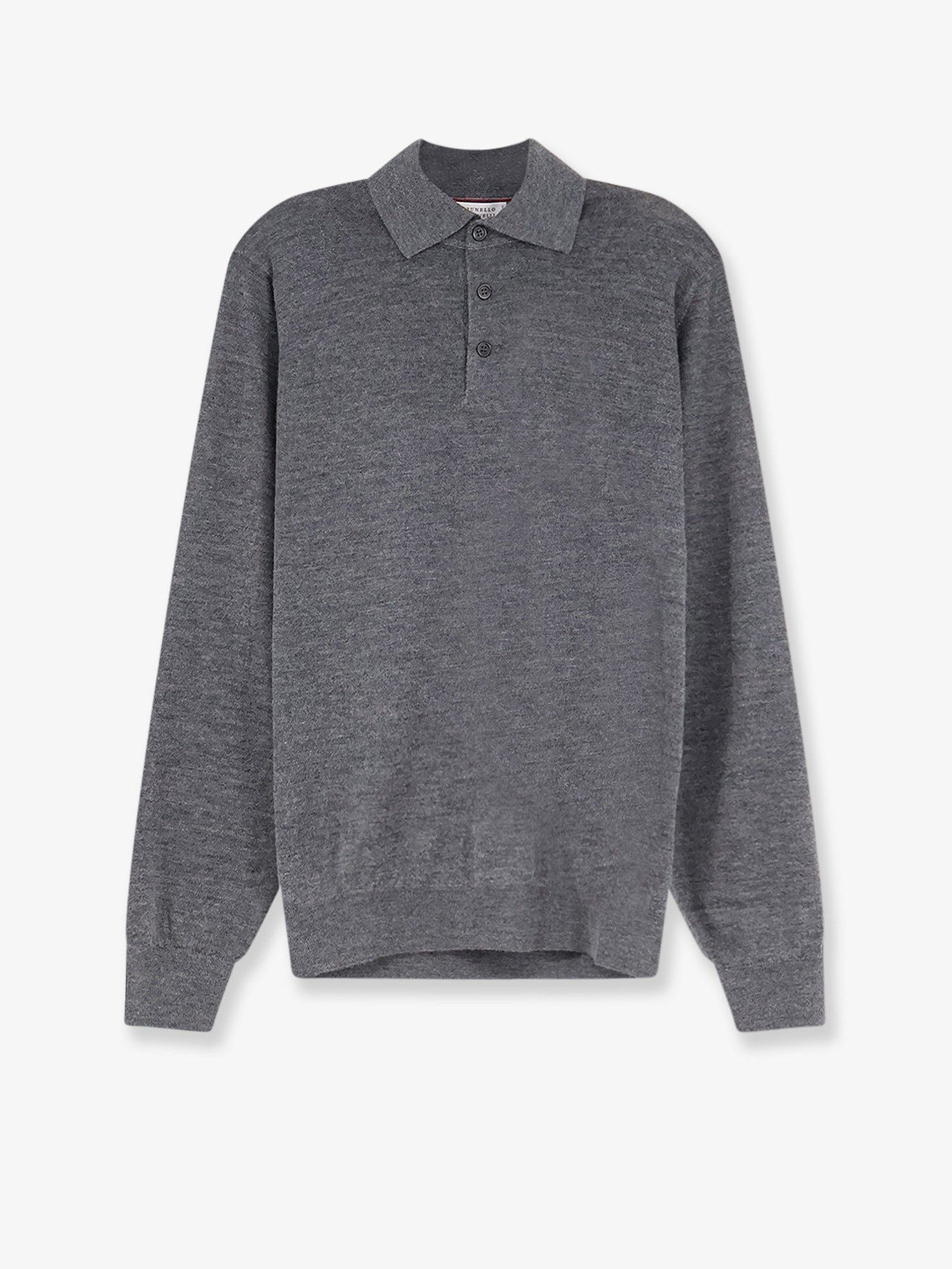Brunello Cucinelli Men's Cashmere and Silk Polo Shirt Grey