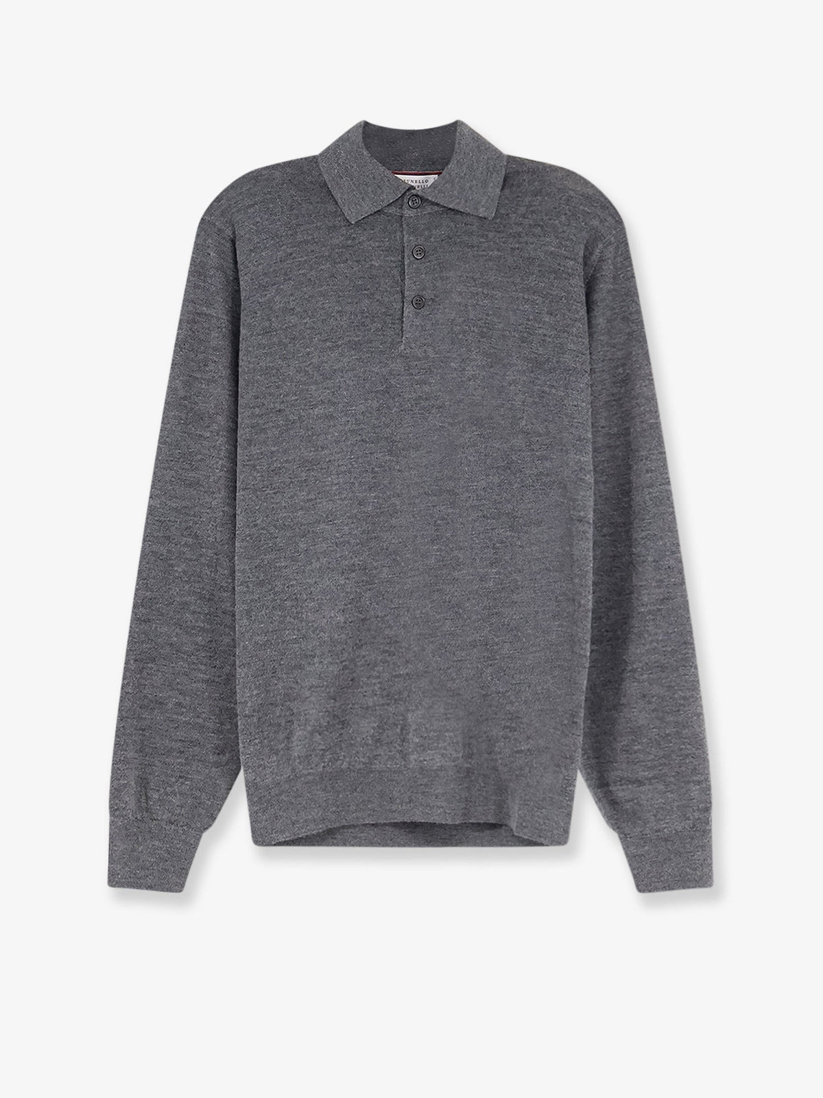 Brunello Cucinelli Men's Cashmere and Silk Polo Shirt Grey